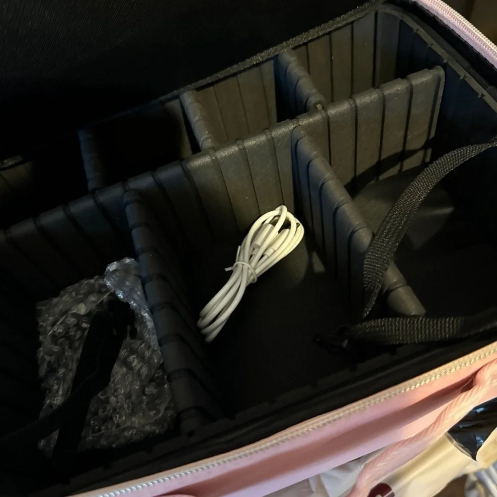 Pink Makeup Bag with Mirror
